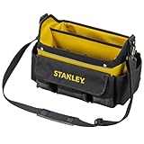 Stanley offene Werkzeugtasche (32 x 20 x 26 cm, acht äußere, zehn innere Taschen, Innenorganizer, 20 kg Ladekapazität, gummierter Handgriff, wasserabweisender Polypropylenboden) STST1-70718