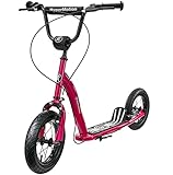 HyperMotion, Kinderroller, Roller für Kinder, City Kick Scooter für Mädchen und Jungen ab 8 Jahre, Kickboard, Tretroller, Cityroller, aufblasbare Räder 30 cm, Cherry