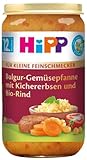 HiPP Bio Für kleine Feinschmecker Menüs Bulgur-Gemüsepfanne mit Kichererbsen und Bio-Rind, 250g, 6er Pack (6x250g)