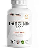 L-Arginin 360 Kapseln vegan - mit 6000 mg pflanzlichem L-Arginin aus Fermentation (davon 6000 mg reines L-Arginin) je Tagesdosis - Ohne Zusätze - Made in Germany - 100% vegan