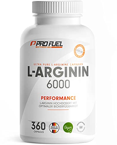 L-Arginin 360 Kapseln vegan - mit 6000mg pflanzlichem L-Arginin aus Fermentation (davon 6000mg reines L-Arginin) je Tagesdosis - Ohne Zusätze - Made in Germany - 100% vegan