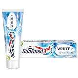 Odol-med3 White+ Zahnpasta, klinisch getestete Fluorid-Zahncreme, reinigt und entfernt Verfärbungen, für sichtbar weißere Zähne**, 75ml