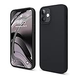 elago Liquid Silicone Case Kompatibel mit iPhone 12 Mini Hülle (5,4'), Hochwertiges Silikon, Rundumschutz Handyhülle : 3-Layer Struktur Schutzhülle (Schwarz)