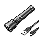 KLARUS EP12 Superhell Taschenlampe, 750 Meter 4000 mAh,wiederaufladbar taktische Taschenlampe 2000 Lumen,IPX6 wasserdicht,Handlampe für Outdoor-Gassigehen mit dem Hund, Camping, Notfallwerkzeug (EP12)