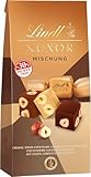 Lindt NUXOR Beutel Mischung, Promotion | 103g Beutel | Cremige Gianduja Schokolade (Weiss, Vollmilch und Feinherb) mit ganzen, gerösteten Haselnüssen | Pralinen Geschenk | Schokoladengeschenk