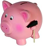 Bartl 102476 Keramik Jumbo-Schwein Spardose mit Hammer, 21 x 16 cm, Rosa