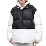 SRZYMJ Weiß Herren Steppjacke, Winddichte Jacke für Männer mit praktischen Taschen, warme Winterjacke mit wattierter Kapuze, perfekt für Freizeit & Outdoor Regenjacke Faltbar Schwarz Regenjacke 5Xl