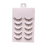 Künstliche Wimpern, natürlich, 3D, dicht, gebogen, gelockt, tragbar, Make-up, Wimpern, Werkzeug, Wimpernverlängerung, K5M4, 5 Paar
