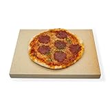 Feuerfest 123 - Pizzastein Schamott Eckig 40x30x2 cm - Geeignet für Backofen, Grill & Gasgrill, Pizza Stein für knusprigen & luftigen Pizzaboden, lebensmittelechter Schamottstein