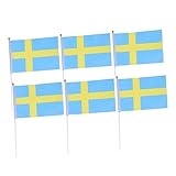 Operitacx 50 Stück Flaggen des Landes kleben Schwedische Handflagge. Länderflaggen an russische flagge handgehaltene Fahnen Länderflaggen auf Stick Handheld Banner Schweden