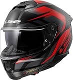 LS2, Integraler Motorradhelm Stream II Fury Gloss Black Red, L