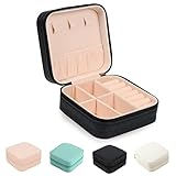 JARAGAR Kleine Schmuckschatulle, Tragbare Reise Schmuckschatulle Organizer Leder Mini Reise Schmuckschatulle für Ringe Ohrringe Halskette Armbänder Schmuck Geschenk für Frauen Mädchen