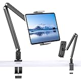CreaDream Tablet Ständerhalter, Aluminium iPad Tischhalterung, Tablet Armhalterung mit 360° drehbarer Metallbasis, passend für iPad Air Pro Mini, Samsung Galaxy, Kindle, alle 4,7-13 Zoll Geräte