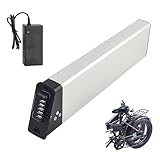 HJGHY 36 Volt 48 Volt Faltrad Lithium-Batterie 36 V 48 V 8 Ah 10 Ah 12 Ah 14 Ah 15 Ah 17,5 Ah Ebike Li-Ionen-Batterie für 0–700 W Motor mit Ladegerät,36v,12.5Ah