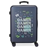Movom Game Over Koffer, mittelgroß, blau, 46 x 65 x 23 cm, starr, 3,1 kg, seitlicher Kombinationsverschluss, ABS, 3,1 kg, 56 l, blau, Talla única, Mittelgroßer Koffer