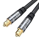 BlueRigger Digital Optical Audio Toslink Kabel (3M, Glasfaserkabel, 24K vergoldet) - Kompatibel mit Heimkino, Soundbar, TV, Xbox, Playstation PS5, PS4 Ope