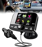 DeeprBetter DAB Adapter für Autoradio, 2.4 zoll DAB Plus Radio Auto FM Transmitter DAB+ Digitales Radio Adapter mit Bluetooth Freisprechanruf,Autoradio Bluetooth DAB+Aux In/Out+USB Ladegerät+TF Player