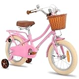 STITCH MANCHI 14 Zoll Kinderfahrrad mit Korb & Stabilisatoren für 3-5 Jahre alte Mädchen & Jungen, Rosa…