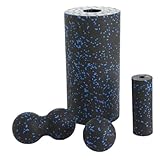 Schaumstoff-Faszienrollen-Set, Fitness-Yoga-Massagebälle, Muskelmassagegerät-Set aus Hohlschaum, 4-teilig, blaues Tiefengewebe-Massageball-Set