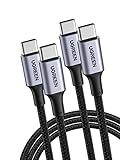 UGREEN 100W USB C auf USB C Kabel 2 Stück PD 3.0 Ladekabel USB C 5A/20V PPS kompatibel mit iPhone 16, iPhone 15, M3 MacBook Pro/Air, iPad Pro 2024, Galaxy S24 Ultra, Pixel 9/8, Steam Deck usw. (2M)
