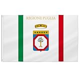 PTEROSAUR Flagge von Italien, Apuglien, 60 x 91 cm, italienische Region Apulien, Dekoration für den Innen- und Außenbereich