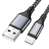 RAVIAD iPhone Ladekabel, Lightning Kabel 1.2M [MFi-Zertifiziert] Nylon Schnell Ladekabel für iPhone 14 13 12 11 Pro Max Mini XS Max XR X 8 7 Plus 6 6s Plus 5S SE 2020 - Grau