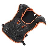 01 Kinder Reiten Brustschutz, Kinder Sport Protektor Weste Leicht für Kinder zum Schutz des Körpers(Orange Black, S)