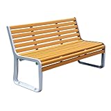 zxpddpIy Sitzbank Outdoor aus Kunststoff und Holz, Gartenbank Wetterfest, Stuhlfüße aus Aluminiumguss, Einteilige Formgebung(150CM/59IN)