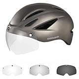 Odoland Fahrradhelm mit Magnetvisier für Erwachsene, Leichter Radhelm mit abnehmbarem Sonnenvisier Atmungsaktiv MTB Helm für Damen und Herren