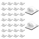 30 Stück Kabelhalter, Selbstklebend Kabelclips für Glasfaserkabel, Kabelführung für Kabelmanagement, kabelschellen für Netzwerkkabel und Audiokabel, Cable Clips Organizer Indoor & Outdoor, Transparent