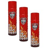 3X 500 ml Premium Feuerlöschspray Auto Feuerlöscher Feuerlösch Spray für Fettbrände Wohnung Camping Grillen