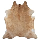 Livorio Premium Kuhfell Teppich - Beige - einmaliges Naturprodukt aus Südamerika | Rinderfell | Echtfell