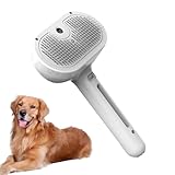 Katzenbürste mit Dampf & Auslöseknopf, 3 in 1 Dampfbürste für Katzen & Hunde, Wiederaufladbar Dampfbürste von Katze Hunde Spray Haustierhaar Bürste für Langhaar und Kurzhaar