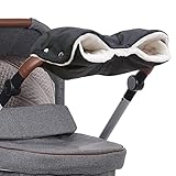 Handwärmer Kinderwagen,Universalgröße Handwärmer für Kinderwagen Buggy(Schwarz) Kinderwagenmuff mit Warm Flanell,Handschuhe Handmuff für Wasserdicht und Winddicht,Hält Die Hände im Winter Schön Warm