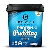 Bodylab24 Protein Pudding Weiße Schokolade 1000g, mit bis zu 25g Eiweiß (aus Whey Protein) pro Portion, schnelle und einfache Zubereitung, ideal als proteinreiche Alternative