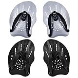 2 Paar Handpaddel Schwimmen, Paddles Schwimmen, Fingerpaddles mit Verstellbaren Riemen, Schwimmpaddels Hand, Finger Paddles Schwimmen, Pool-Übungsgeräte für Erwachsene, Kinder, Unisex