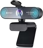 EMEET Webcam 1080P - NOVA Webcam mit Autofokus, Full HD Webcam mit 96° Weitwinkel und 2 Mikrofon mit Rauschunterdrückung, Automatische Lichtkorrektur, für Linux, Mac OS X, Konferenz