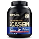 Optimum Nutrition Gold Standard 100% Casein langsam verdauliches Protein Pulver mit Zink, Magnesium & Aminosäuren, unterstützt Muskelwachstum & Reparatur über Nacht, Strawberry, 55 Portionen, 1,82 kg