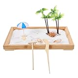 SUPVOX Miniatur Sandspiel Zen Garten Stressabbau für Büro und Zuhause mit Strandmotiv und Kreativer Gestaltung