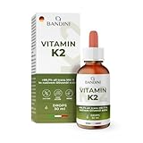 Bandini® Vitamin K2 MK7 200 µg pro Tropfen | Höchster all-trans-Gehalt 99,7% MK-7 Menaquinon | gelöst in nativem Olivenöl extra | Hohe Bioverfügbarkeit | Hochdosiert, vegan, 30ml (840 Tropfen)