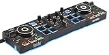 Hercules DJControl Starlight - Tragbarer 2-Deck DJ-USB-Controller mit 8 Pads, Serato DJ Lite Software, für PC und MAC