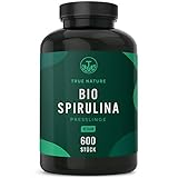 Bio Spirulina Presslinge - 600 Tabletten (500mg) Hochdosiert - 100% reine Spirulina Algen aus kontrolliert biologischem Anbau ohne Zusätze - Vegan, Laborgeprüft, Deutsche Produktion - TRUE NATURE®