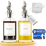 Kasimo Ölflasche Essig & Ölflaschen Set – 2x 350ml mit Ausgießer, Ölspender zum Befüllen, Olivenöl Flasche aus Glas, Öl Flaschen für die Küche, Essigspender mit Dosierer, Spender für Sirup