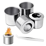 Bioethanol Brennertopf Set,Ethanol Tischkamin,Edelstahl Brennkammer,Brennkammer Bioethanol,Ethanol Brenner für Brennkammer mit 2 Keramikwolle für Bioethanol Universell Brennkammer für Tischfeuer
