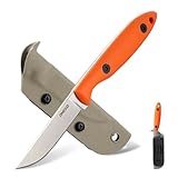 Omesio DC53 Stahl Messer Feststehende Klinge, Gürtelmesser Klein Ergonomischer G10 Griff mit Kydex-Scheide, Full Tang Survival Messer für Männer Frauen Outdoor Camping (Farbe)
