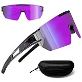 PATRICHOR Schnelle Brille Rave, Sonnenbrille Fahrradbrille Herren Damen, UV400 Schutz Ski Sportbrille MTB Brille, Sunglasses mit Verstellbarem Bügel Radsportbrille für Radfahren Angeln Rennrad Sport