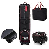 Kofull Golf Reisetasche Golf Tragebags Golf Travel Bags gepolstert, faltbar, inklusive Aufbewahrungstasche (schwarz-rot)