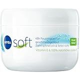 NIVEA Soft Erfrischende Feuchtigkeitscreme, leichte Creme mit Vitamin E und 100% natürlichem Jojoba-Öl, schnell einziehende Hautcreme für intensive Feuchtigkeit (375 ml)