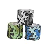 BESPORTBLE 3St Klebeband elastische Jagdtarnbandagen kohäsive Tattoo-Grip-Wraps gelenkschoner kompresse uhrenarmbänder Knieschutzband Handgelenkbandagen für den Sport Vlies