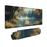 Mauspad XXL GrüN Mousepad 120x60cm, Gaming Mauspad Sauerstoffbar Mit Vernähte Kanten WassXerdicht Anti-Rutsch, Gaming Zubehör Für Laptop, Verbessert Präzision und Geschwindigkei, Geschenke -TL341K